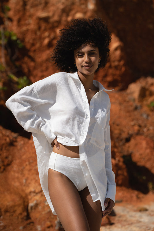 KIRRA IVORY LINEN SHIRT