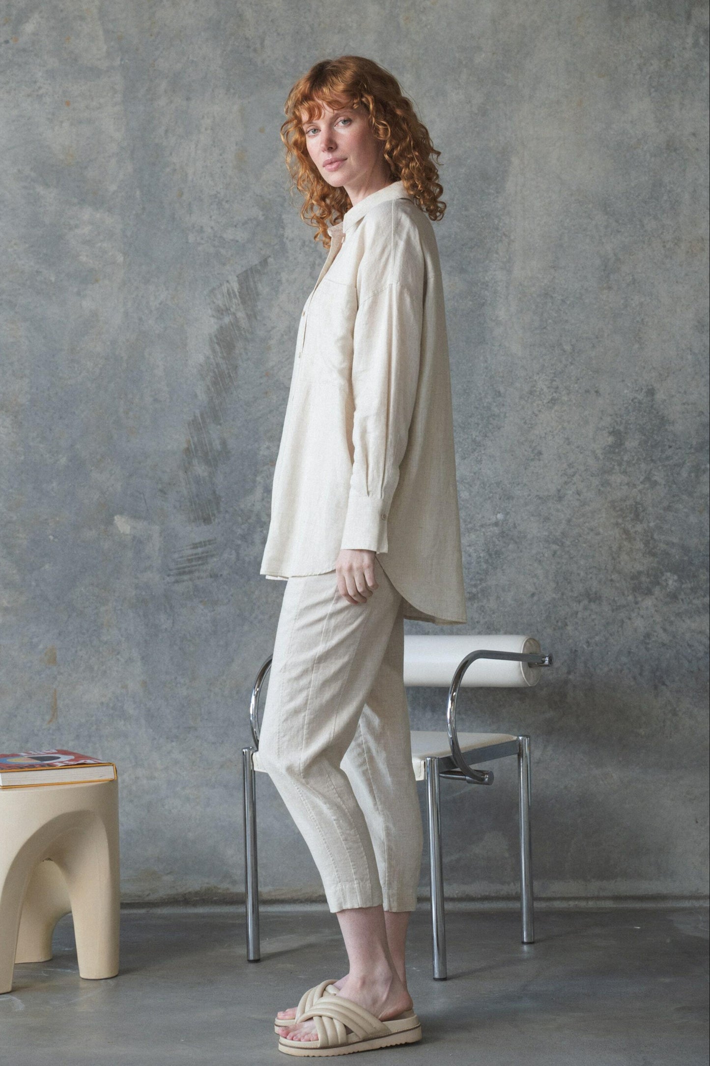 EMER OATMEAL LINEN PANTS