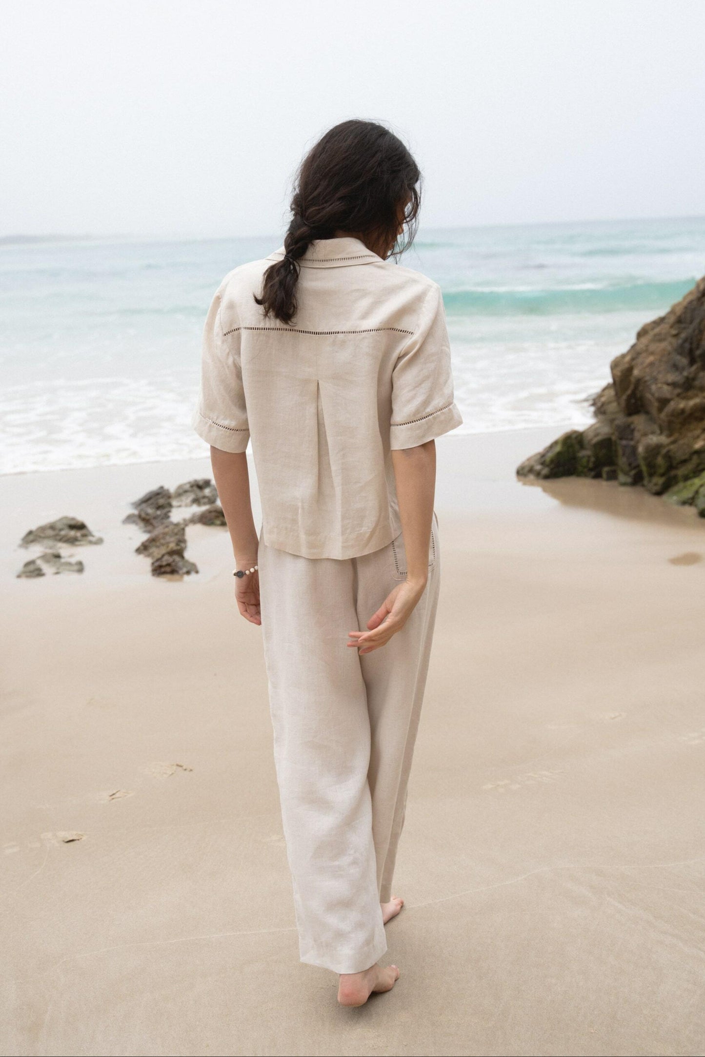 RIKA CHALK LINEN PANTS