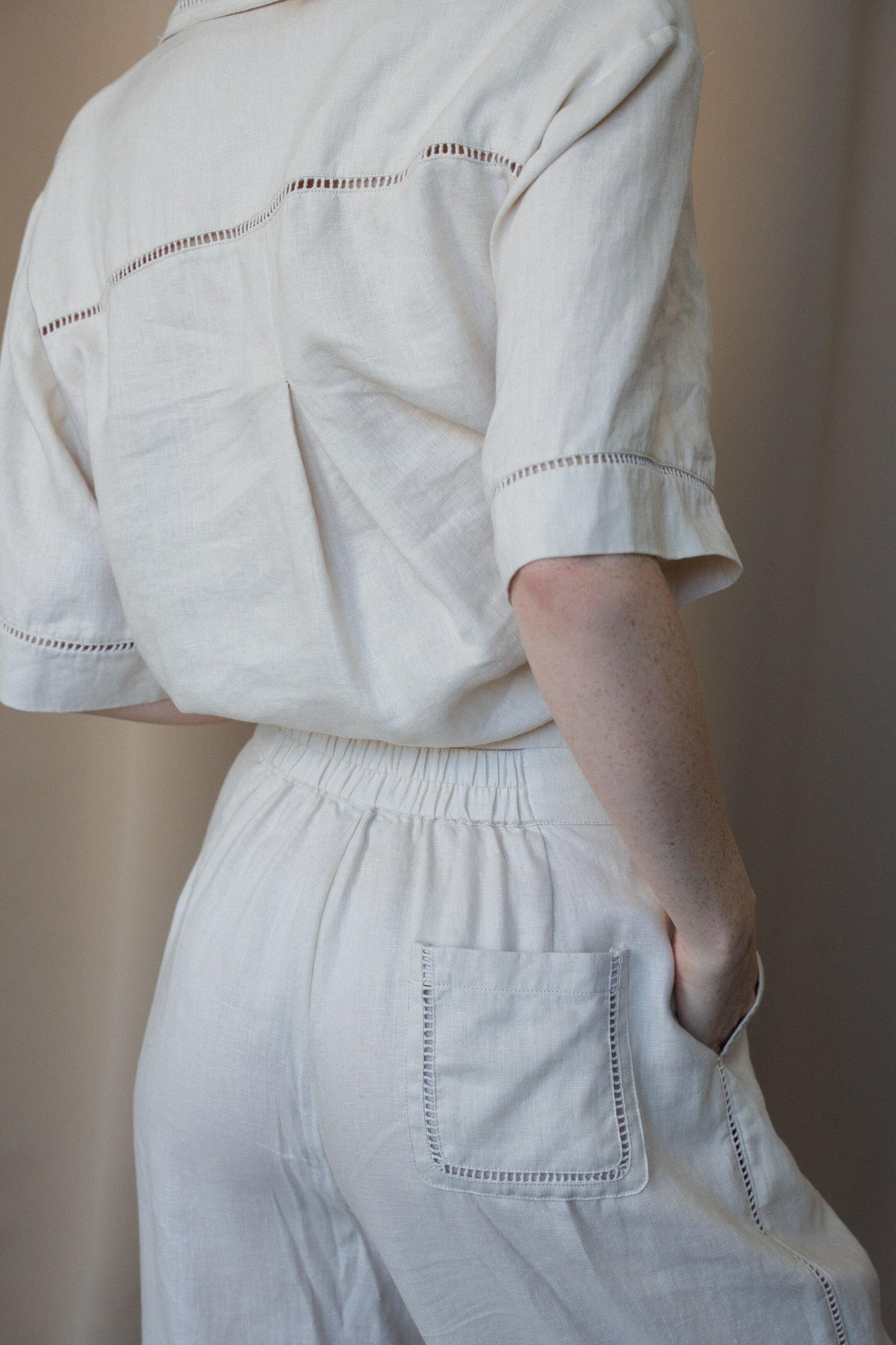 RIKA CHALK LINEN PANTS