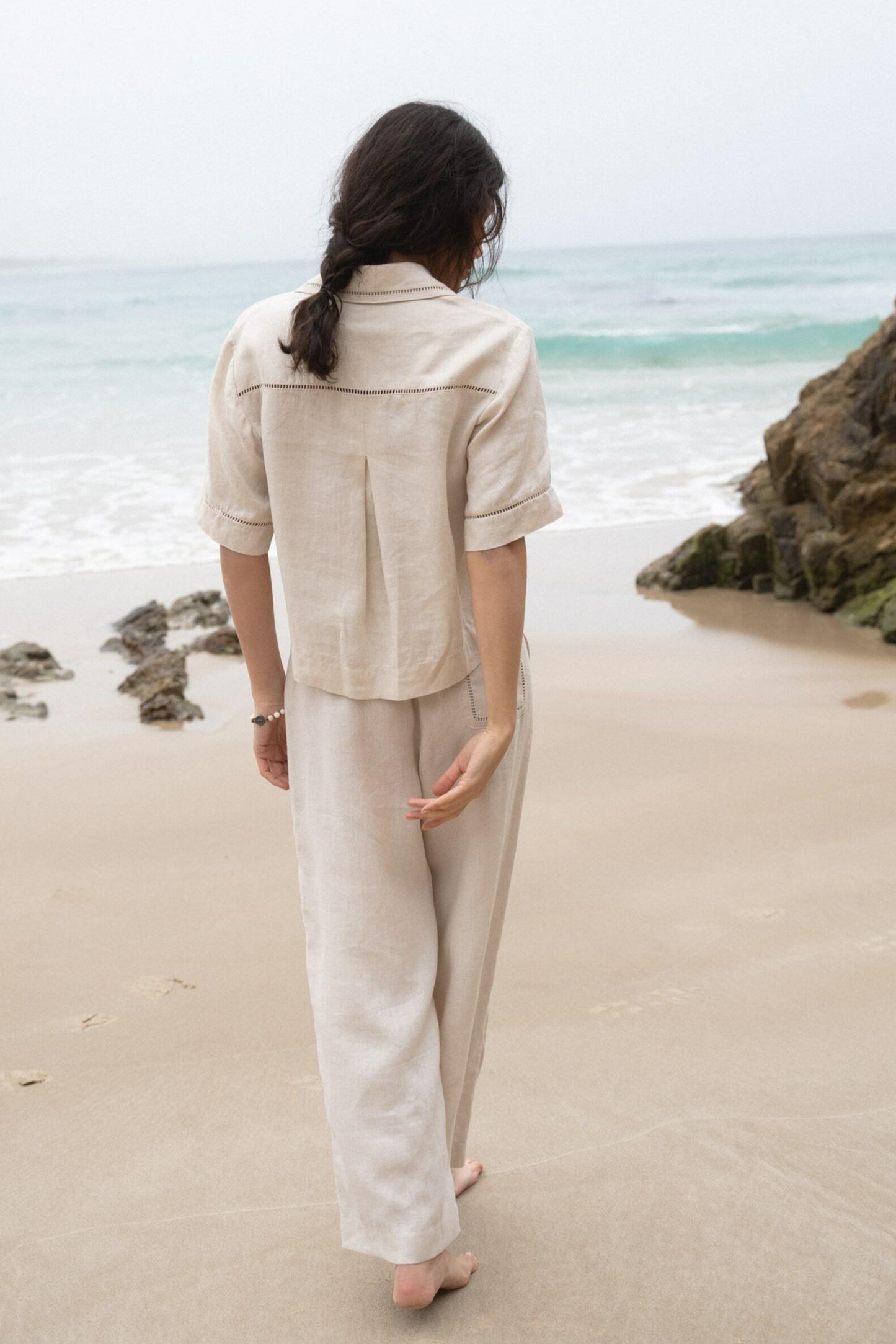 QUINN CHALK LINEN SHIRT