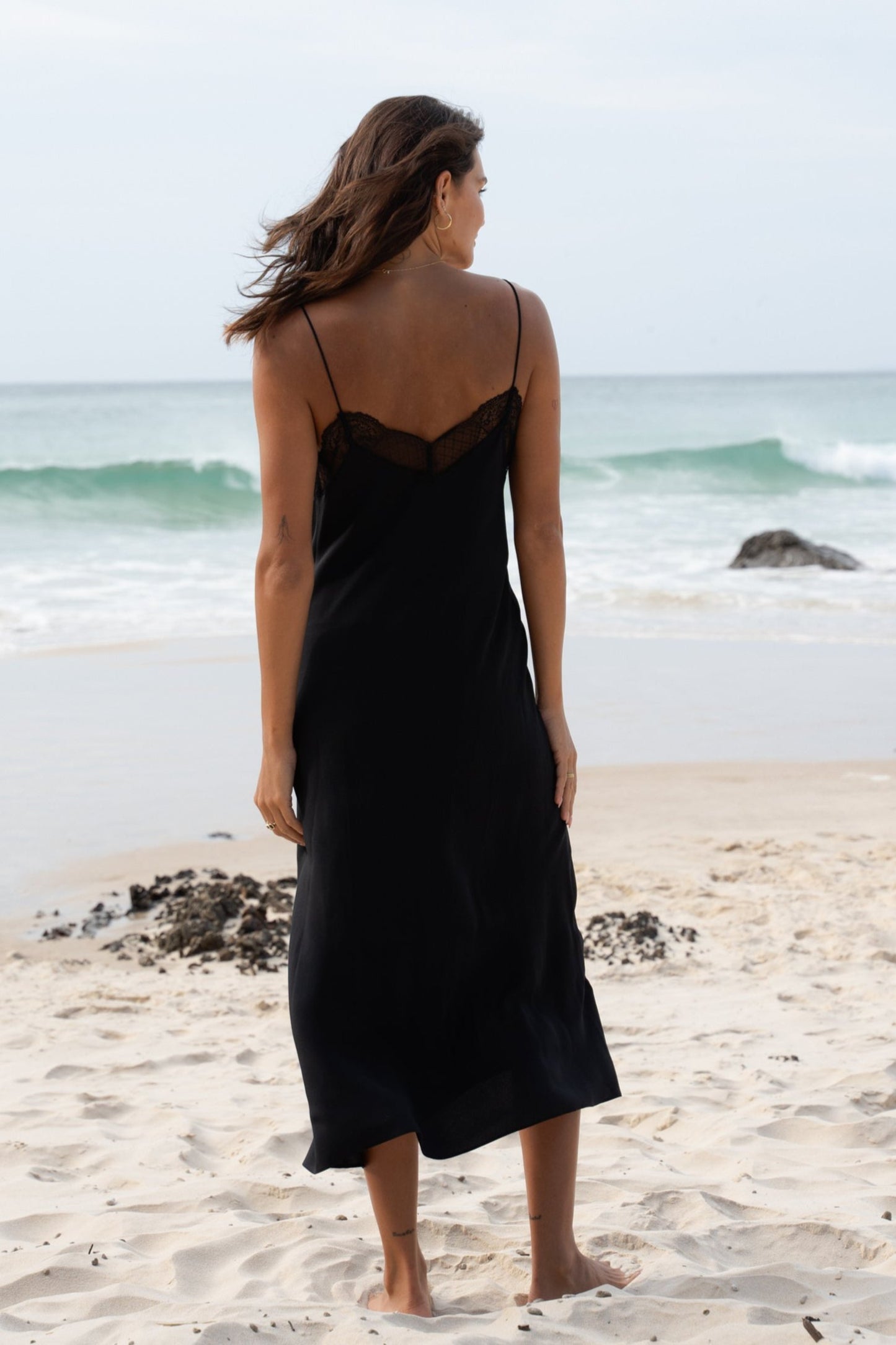 FREYA BLACK SILK SLIP