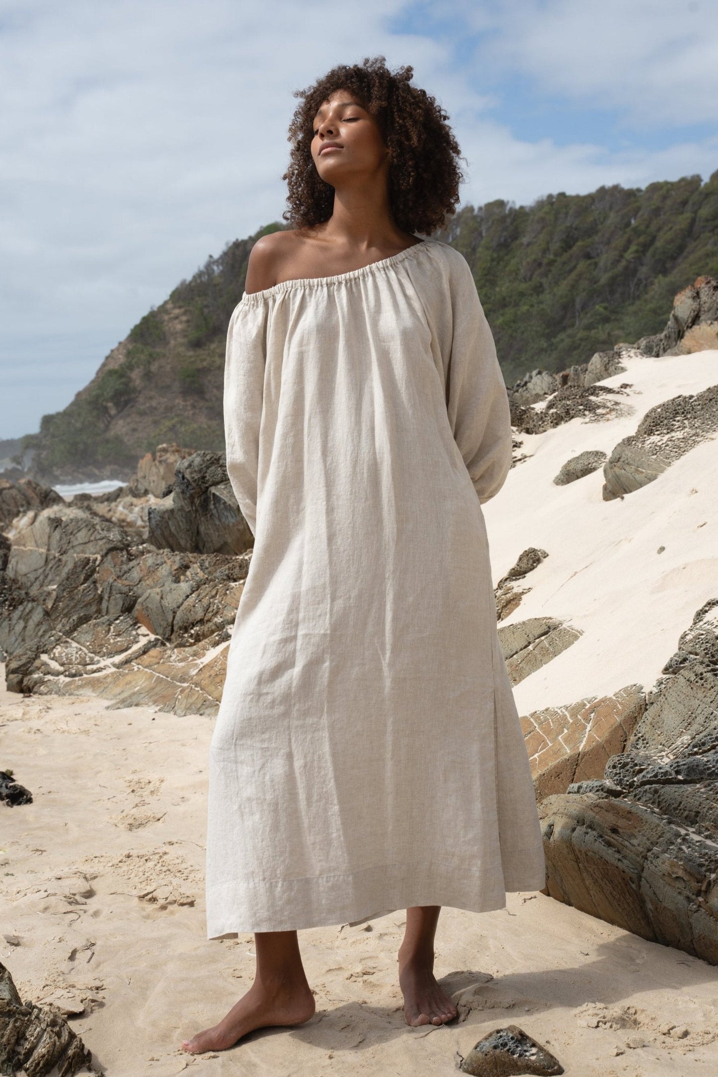 LUCIA OATMEAL LINEN DRESS