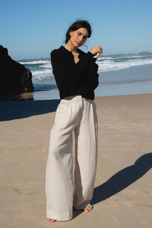 OLI OATMEAL LINEN PANTS