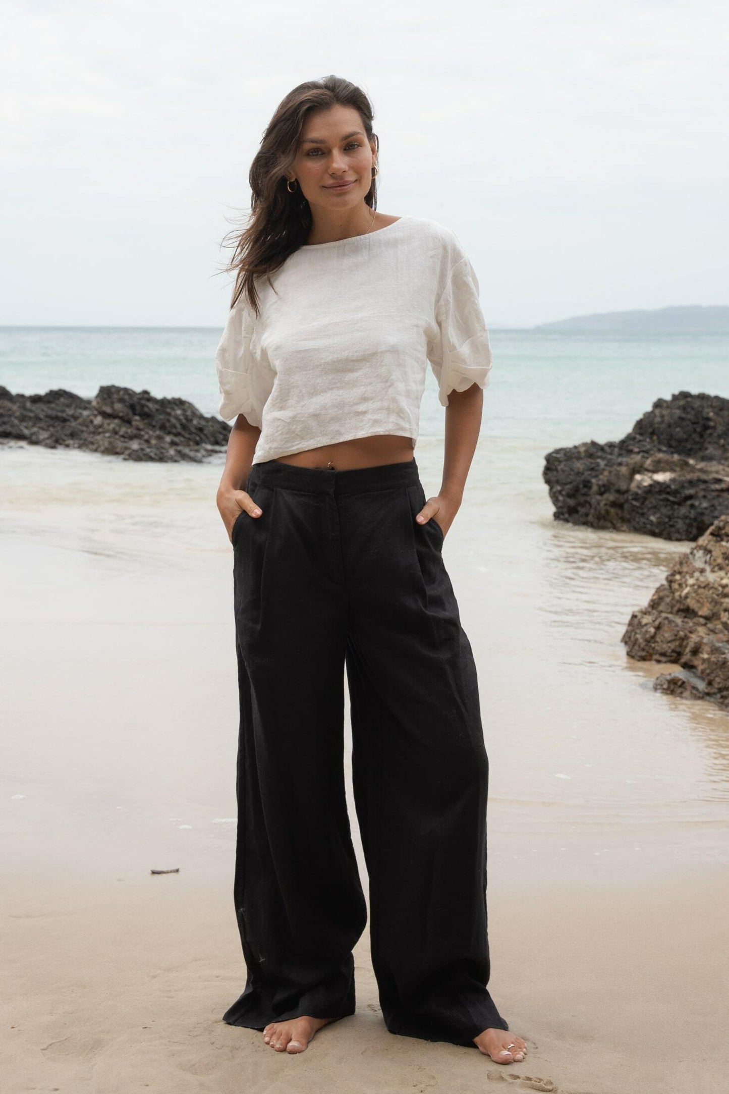 OLI BLACK LINEN PANTS