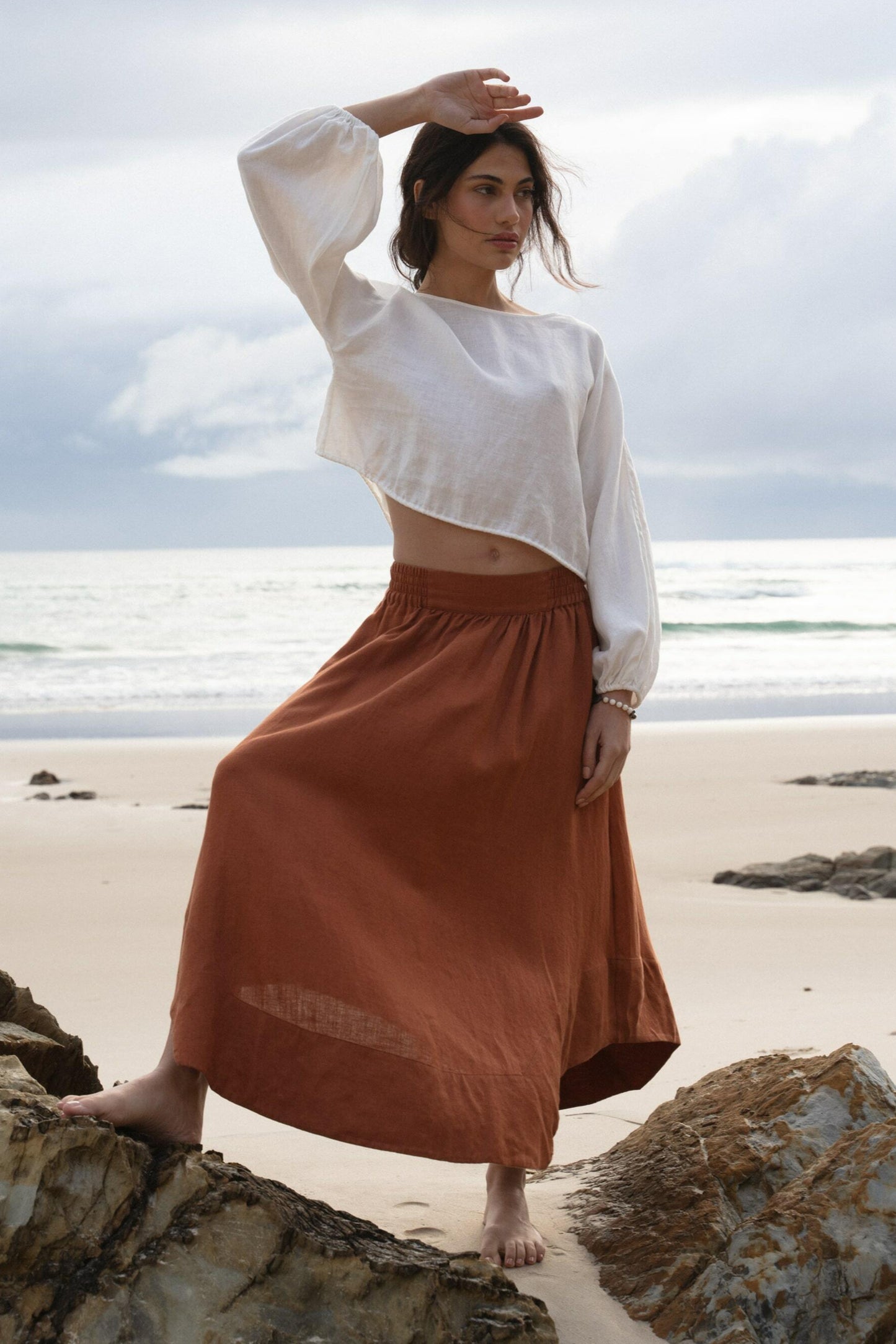 HANNAH CAJUN LINEN SKIRT