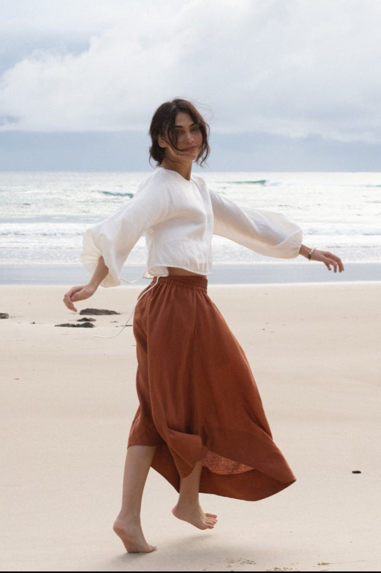 HANNAH CAJUN LINEN SKIRT