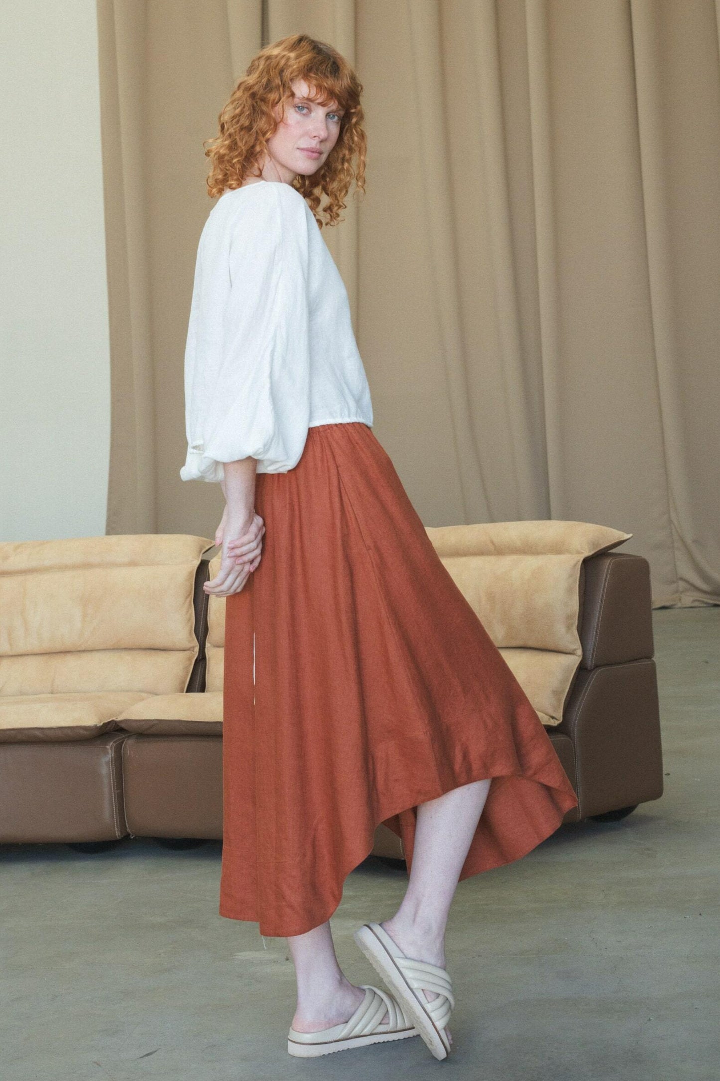 HANNAH CAJUN LINEN SKIRT