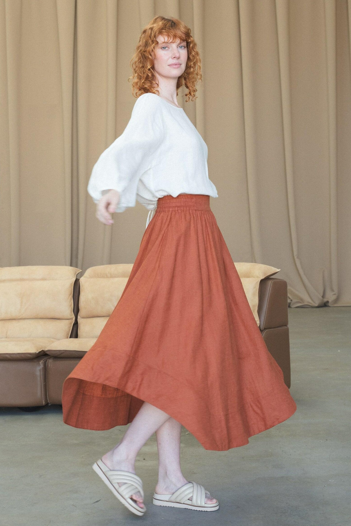 HANNAH CAJUN LINEN SKIRT