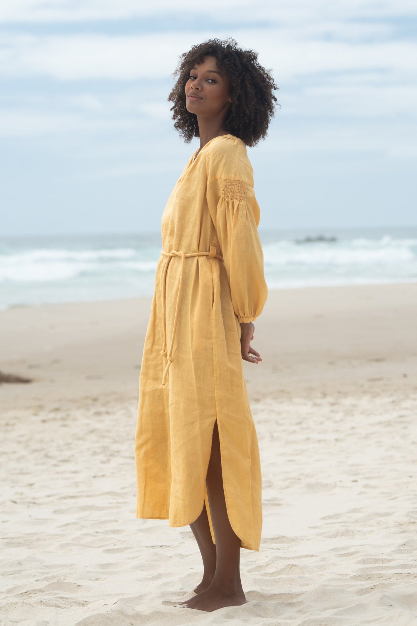 SKYLAR BUTTER LINEN DRESS