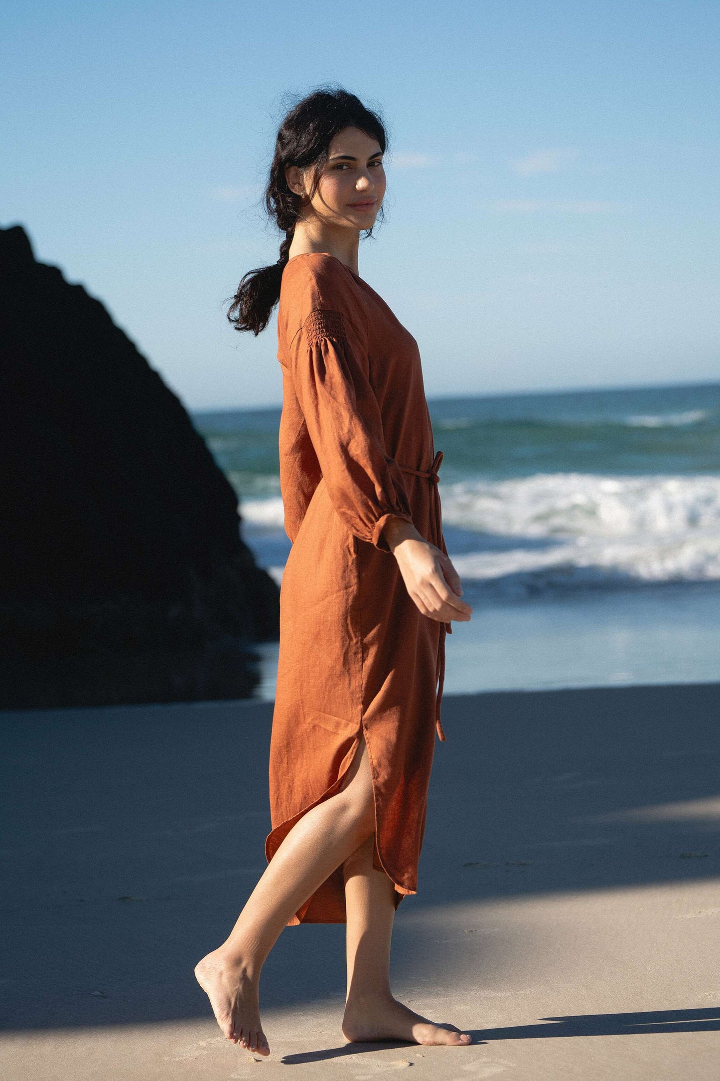 SKYLAR CAJUN LINEN DRESS