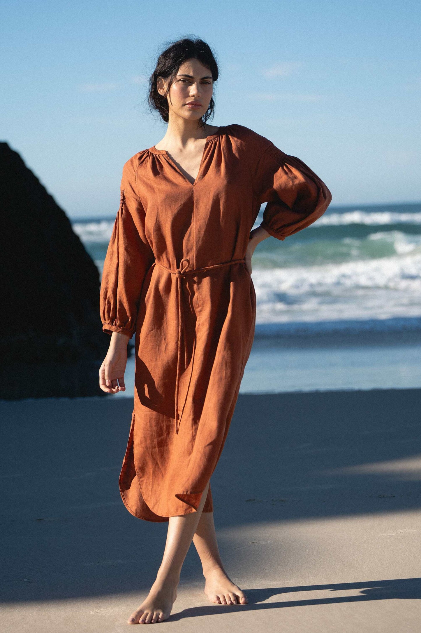 SKYLAR CAJUN LINEN DRESS