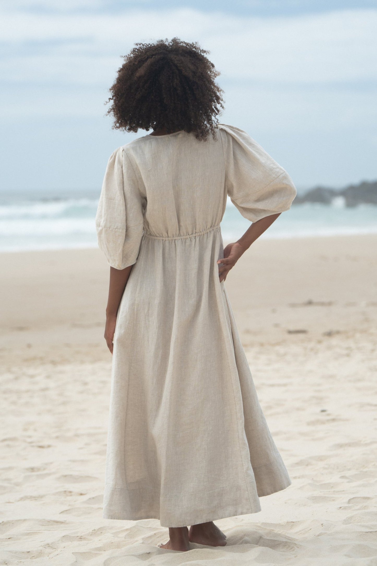 VIDA OATMEAL LINEN DRESS