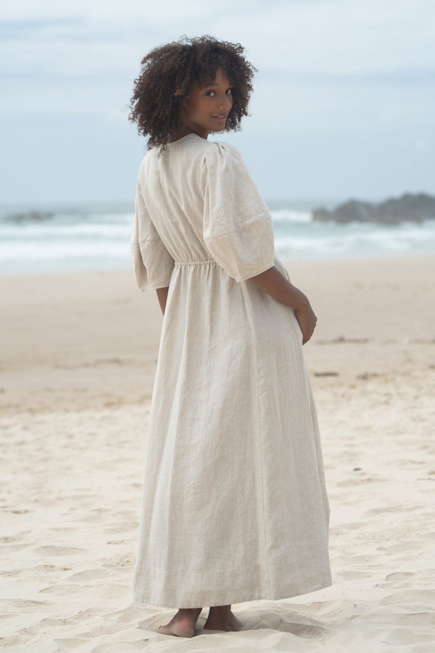 VIDA OATMEAL LINEN DRESS