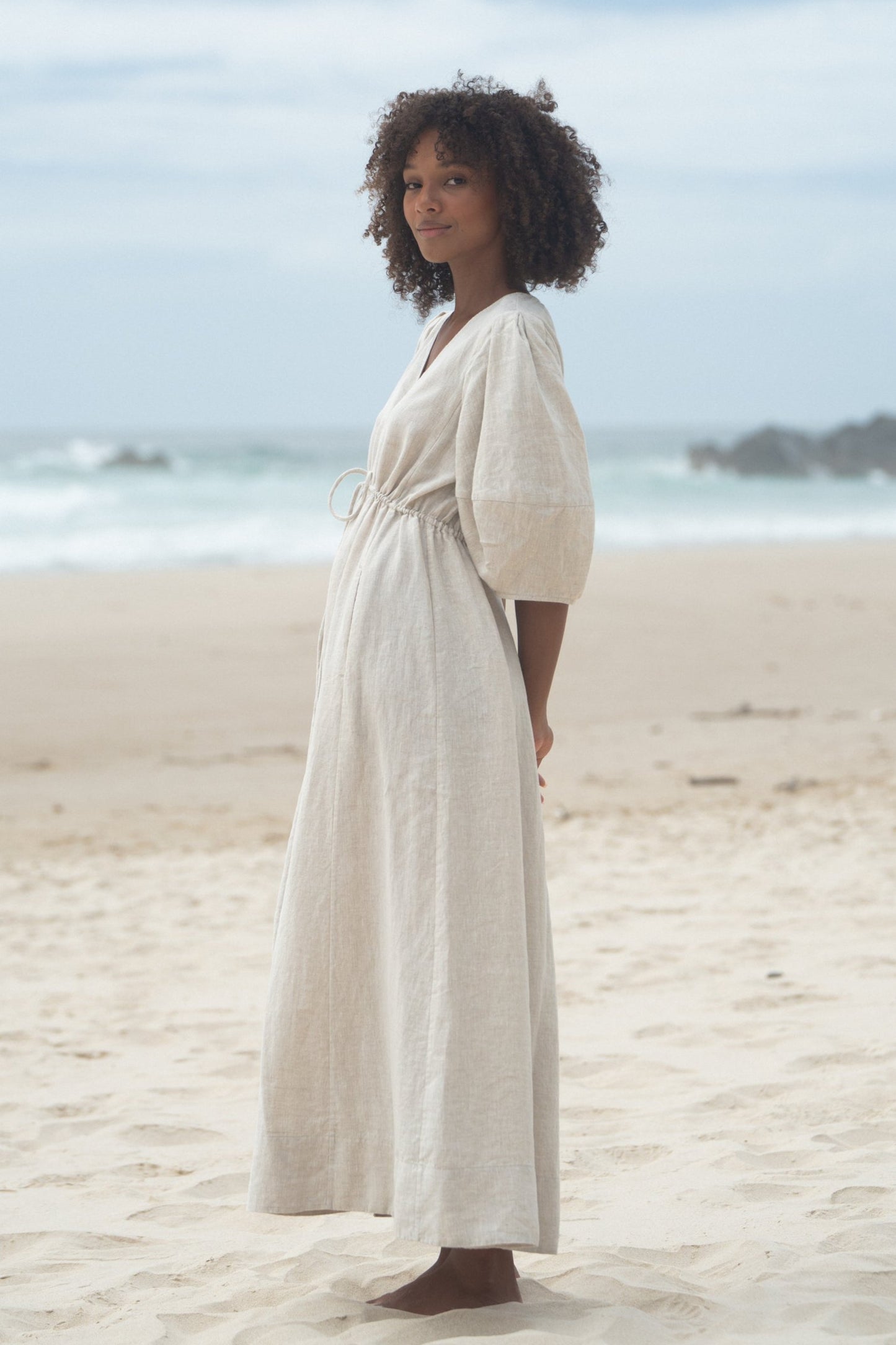 VIDA OATMEAL LINEN DRESS