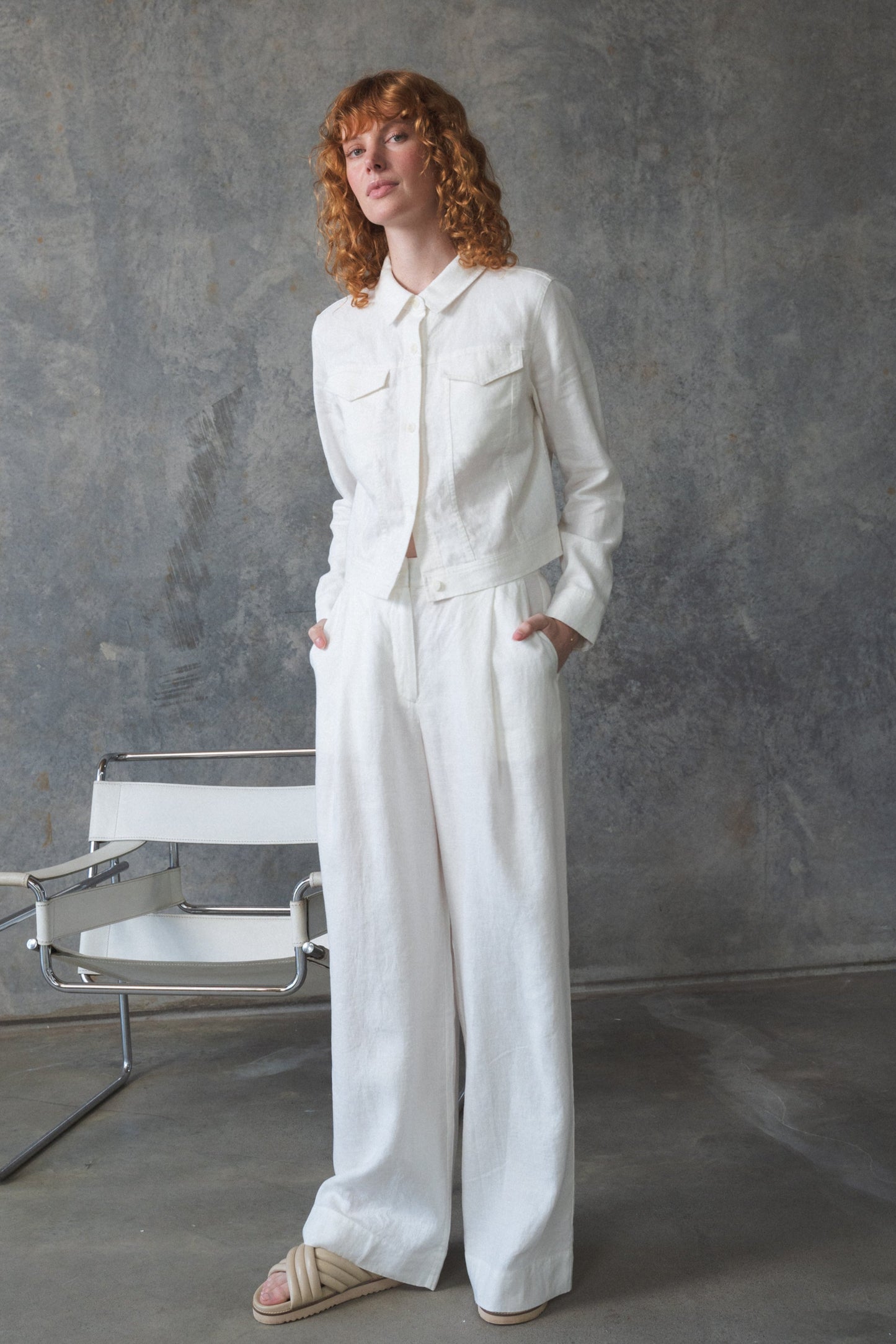 MILLY IVORY LINEN JACKET