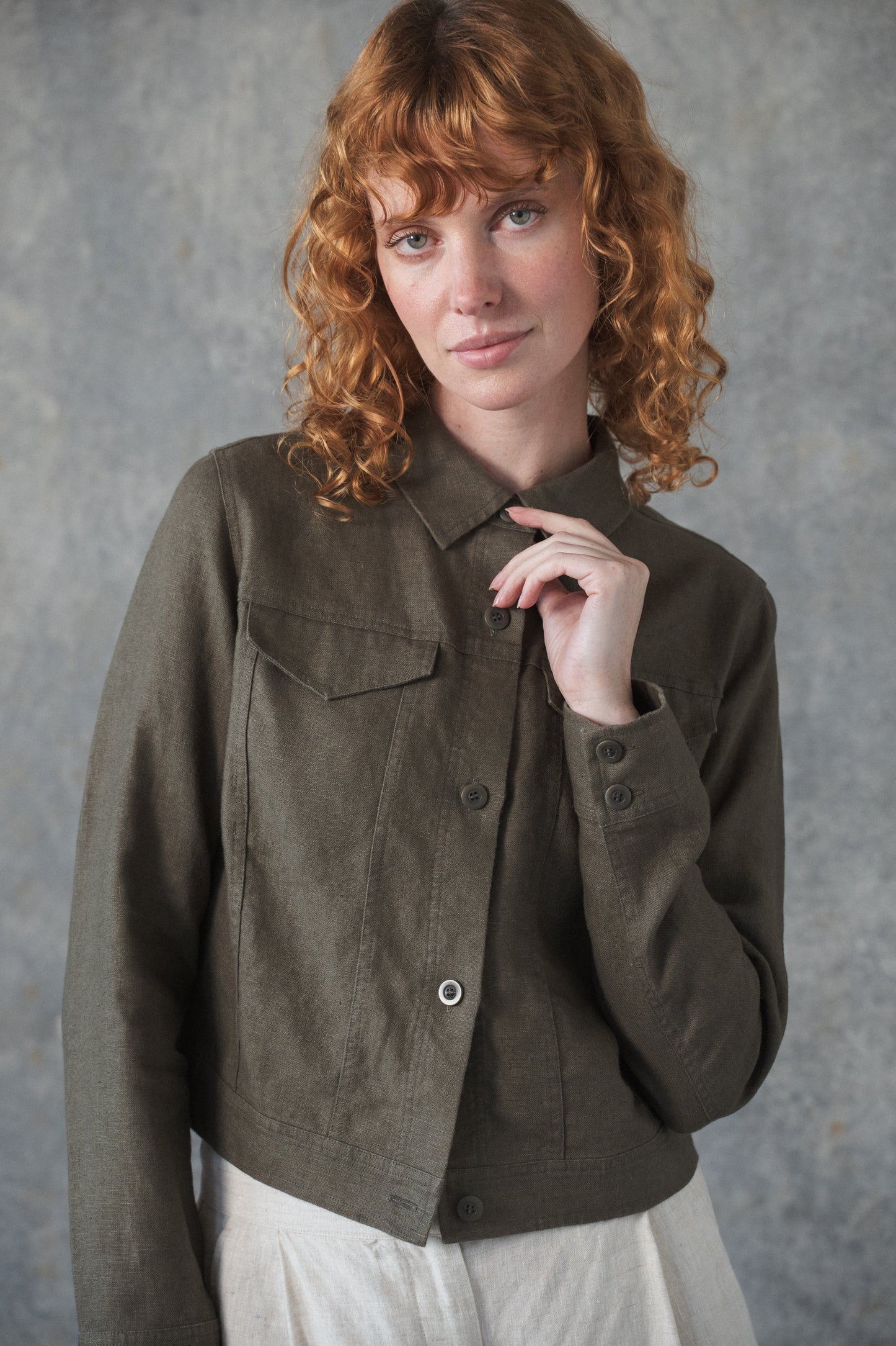 MILLY KHAKI LINEN JACKET