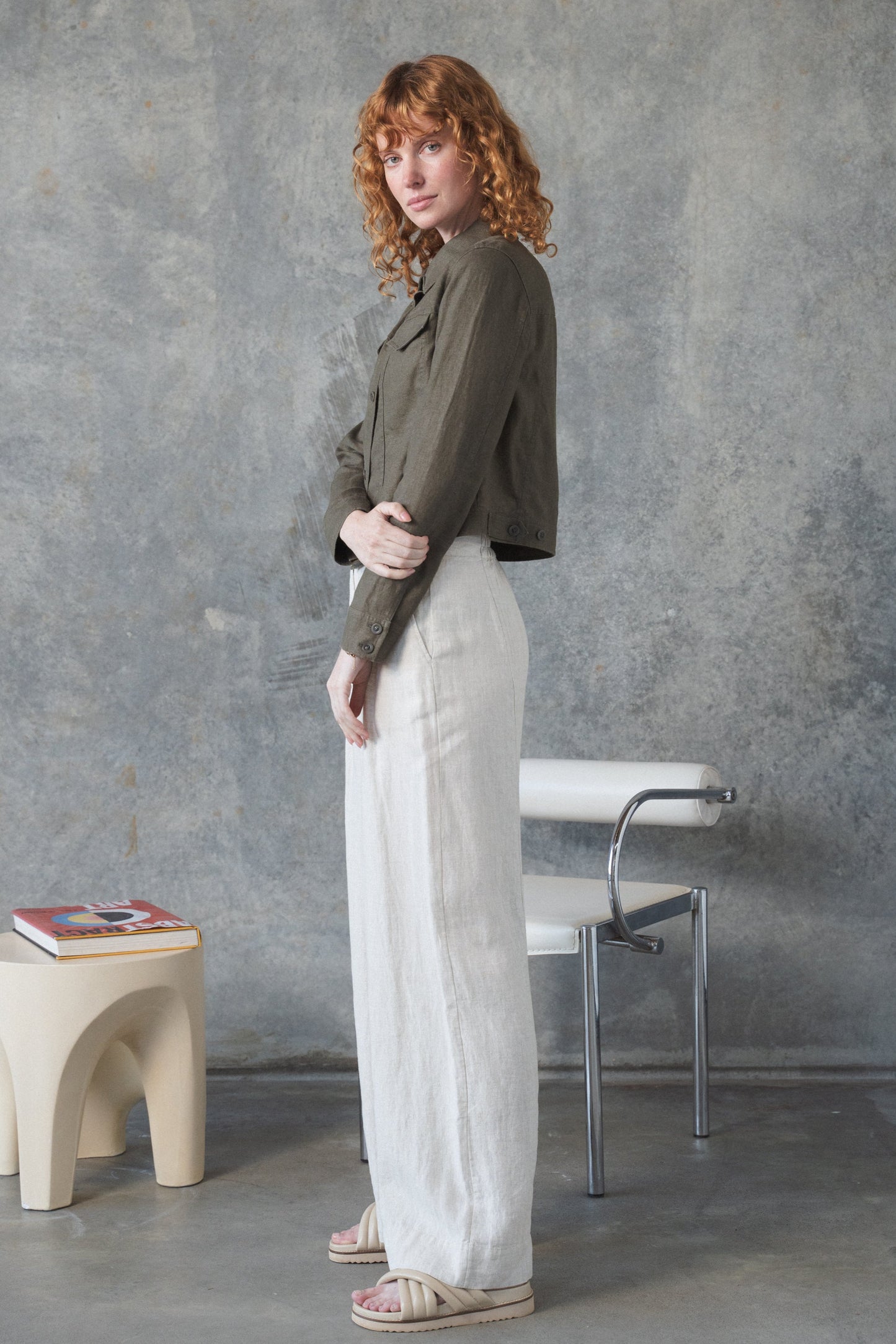 MILLY KHAKI LINEN JACKET