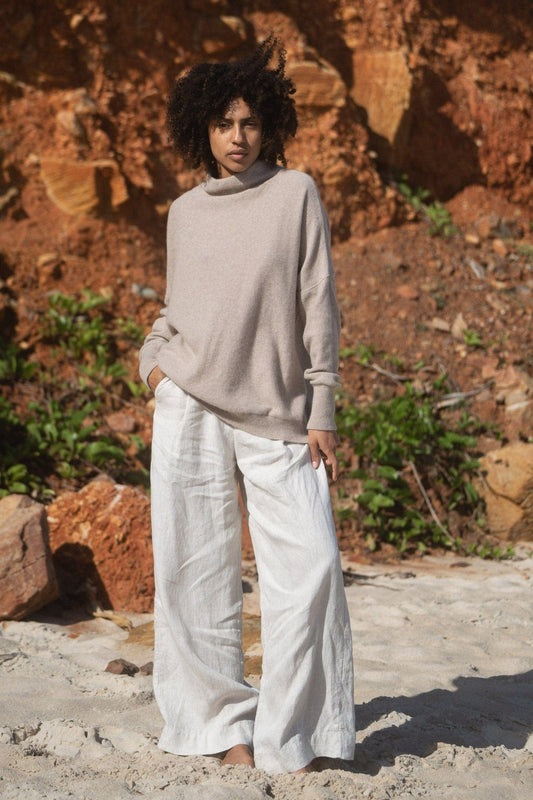 LILLY PILLY Collection Cala Cashmere Tunic made of recycled cashmere in Oatmeal