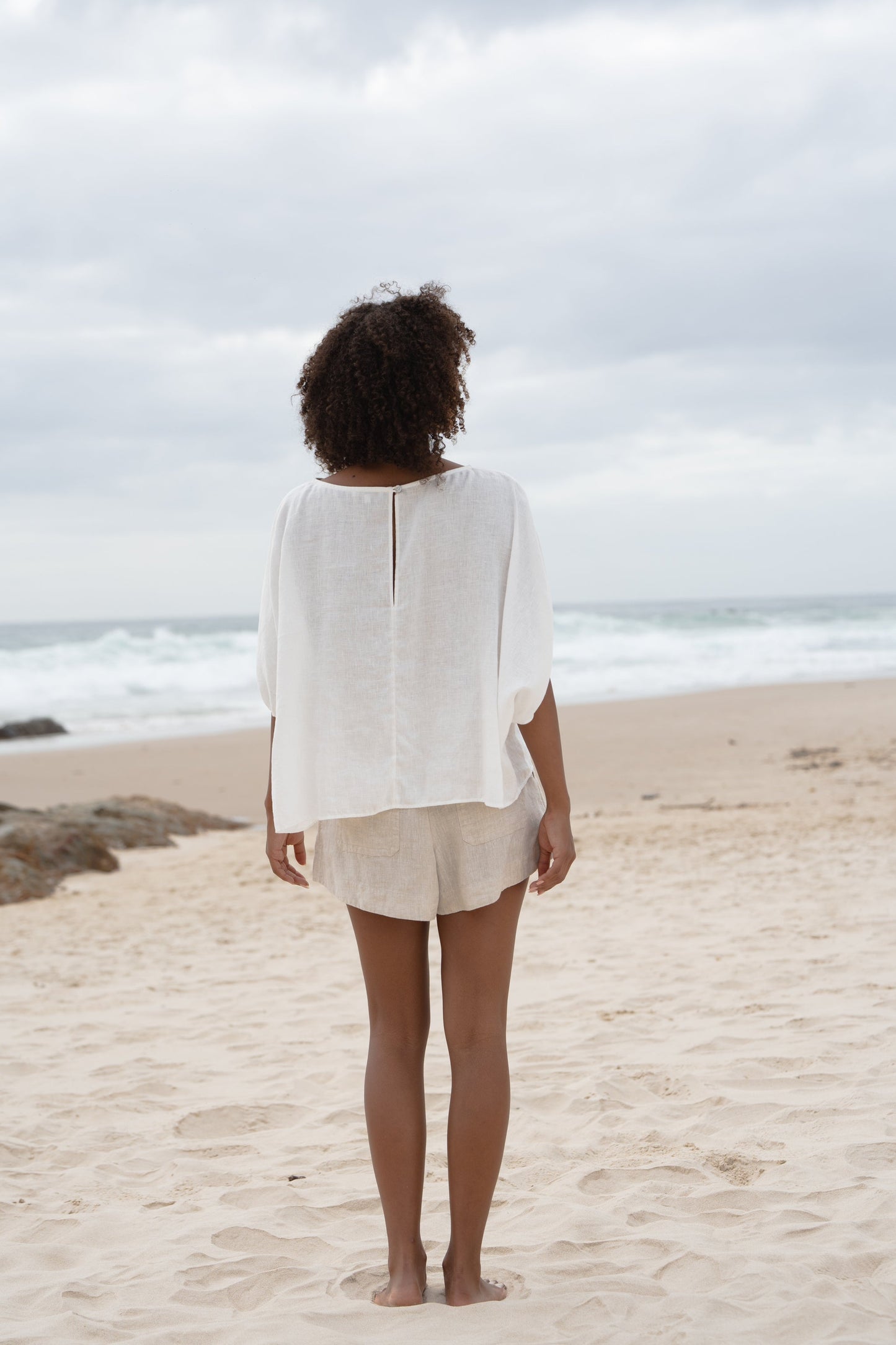 TINA IVORY LINEN TOP